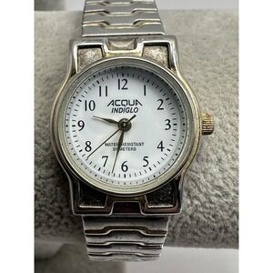 Acqua By Timex Ladies Indiglo Watch New Battery N5 2005 23MM 6" Stretch Band J65